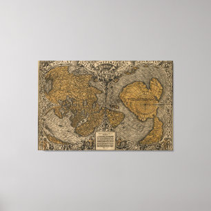Toile Classic 1531 Carte du monde antique par Oronce Fin