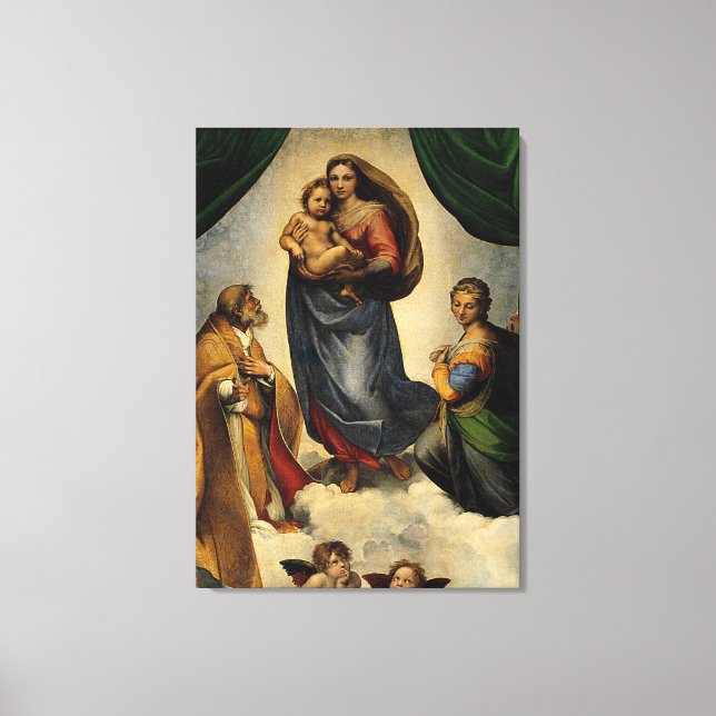 Toile Classique de Raphael "Vierge Sixtine" (vers 1513) (Recto)