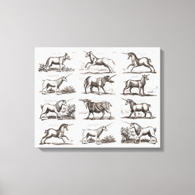 Toile Classique Unicorne Antique Mythique Magie Créature (Recto)