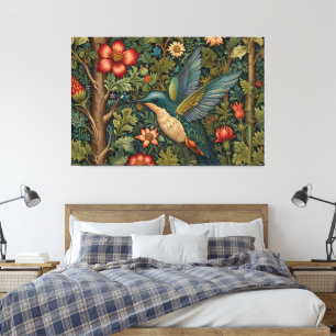 Toile Classique vintage colibri art bohème chic