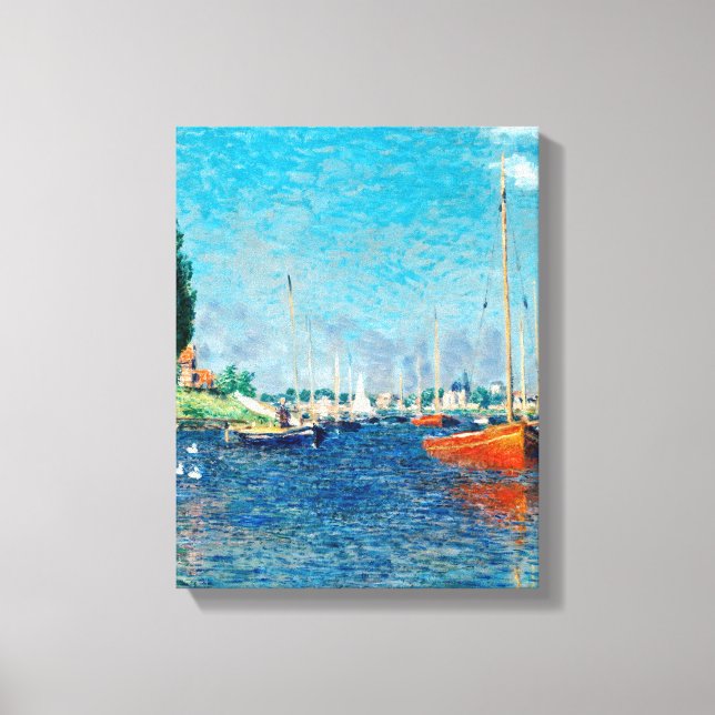 Toile Claude Monet - Bateaux rouges, Argenteuil (Recto)