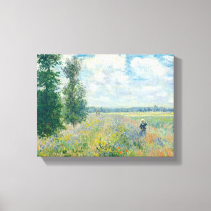 Toile Claude Monet - Champs de coquelicots près d'Argent
