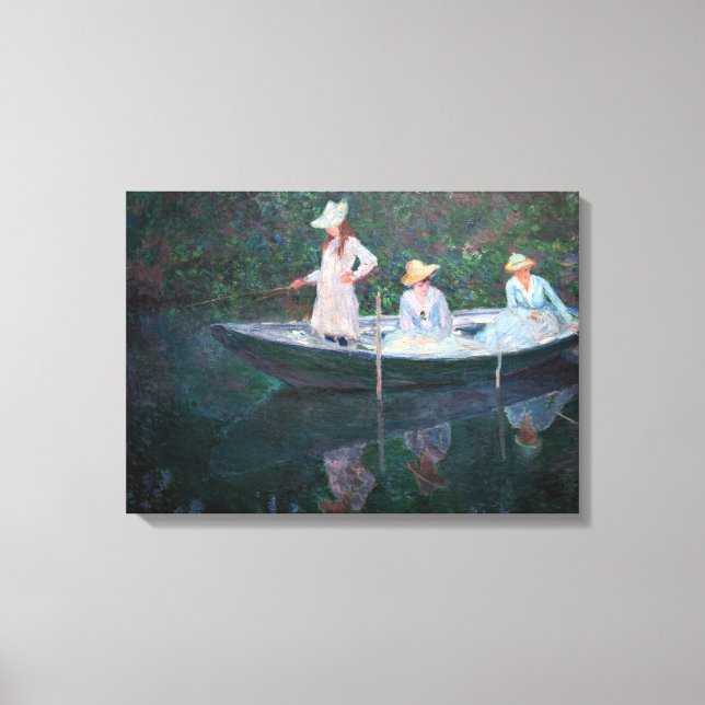 Toile Claude Monet - En Norvegienne Bateau à Giverny (Recto)