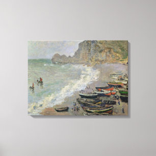 Toile Claude Monet   Etretat, plage et d'Amont de Porte