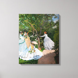Toile Claude Monet - Femmes dans le jardin