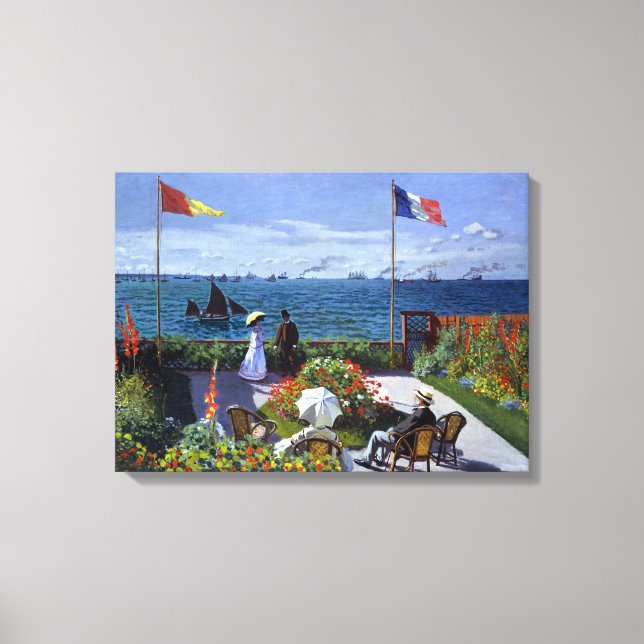 Toile Claude Monet Garden à Sainte-Adresse (Recto)