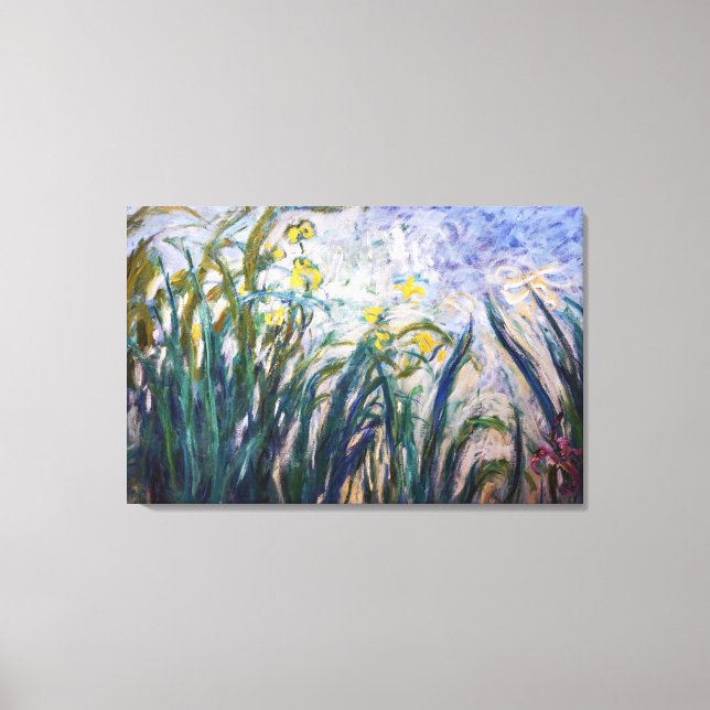 Toile Claude Monet - Iris jaunes et violets (Recto)