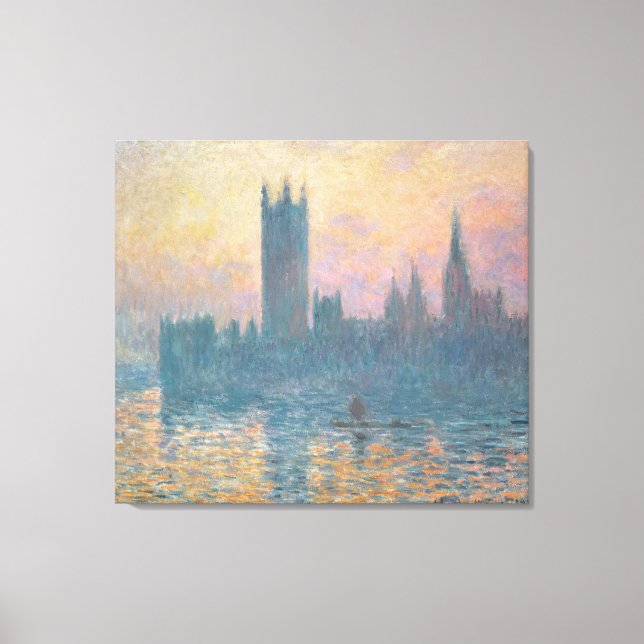 Toile Claude Monet | Les Chambres du Parlement, coucher  (Recto)