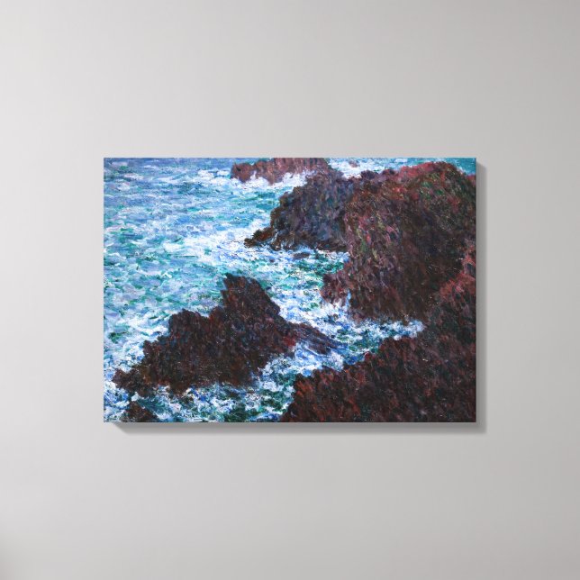 Toile Claude Monet - Les Rochers à Belle-Ile, Côte sauva (Recto)