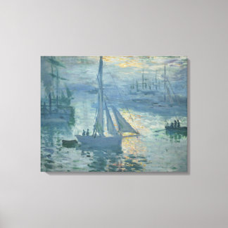 Toile Claude Monet - Lever du soleil en bord de mer