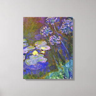 Toile Claude Monet Nymphéas Agapanthes