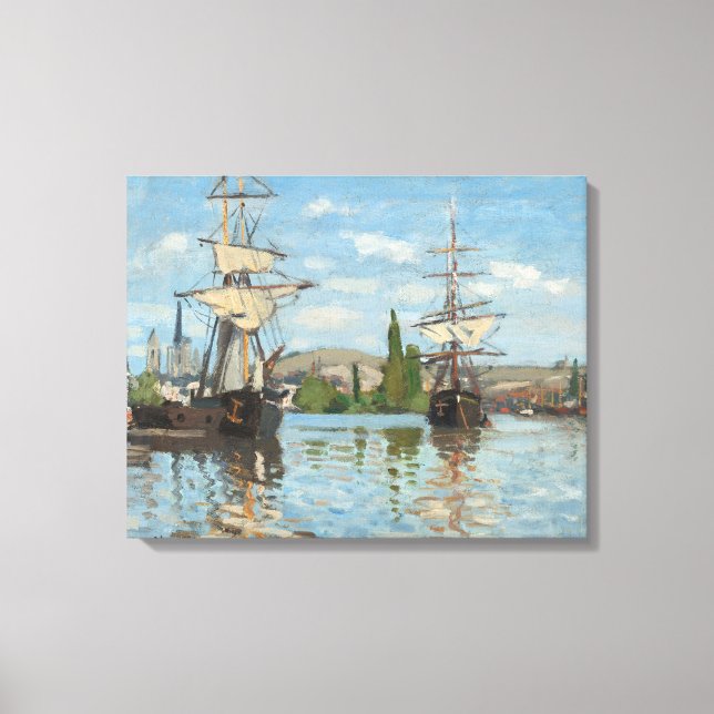 Toile Claude Monet_Ships Sur la Seine à Rouen (Recto)