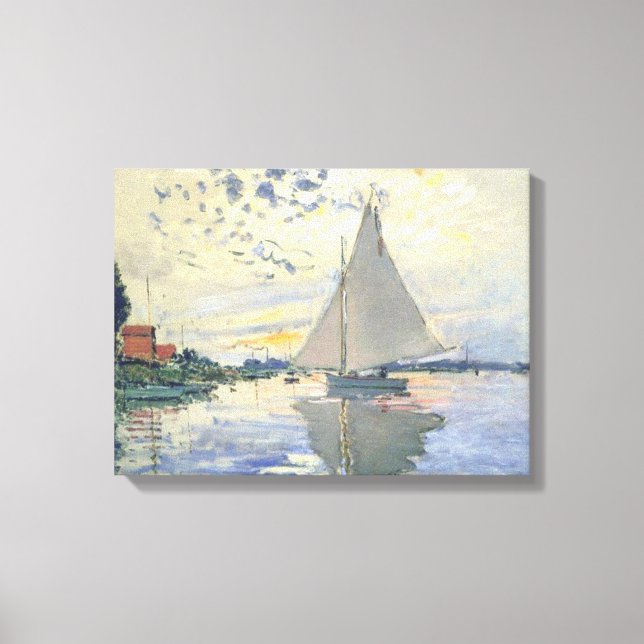 Toile Claude Monet - Voilier Au Petit Gennevilliers (Recto)