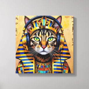 TOILE CLÉOPÂTRE REINE DU NIL-CHAT DU BENGALE