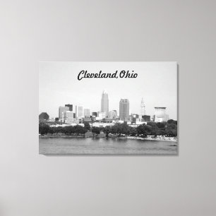 Toile Cleveland Ohio Lake View B&W Canvas Imprimer