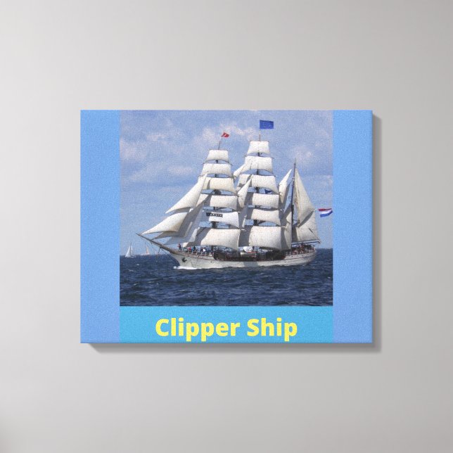 Toile Clipper Ship British Captain Canvas Wall Art (Recto)