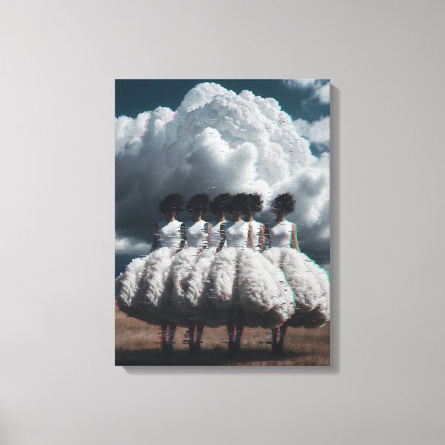 Toile Cloudy Fashion Glitch Portrait  (Recto)
