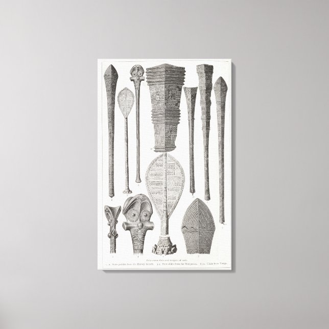 Toile Clubs polynésiens et insignes de rang (Recto)