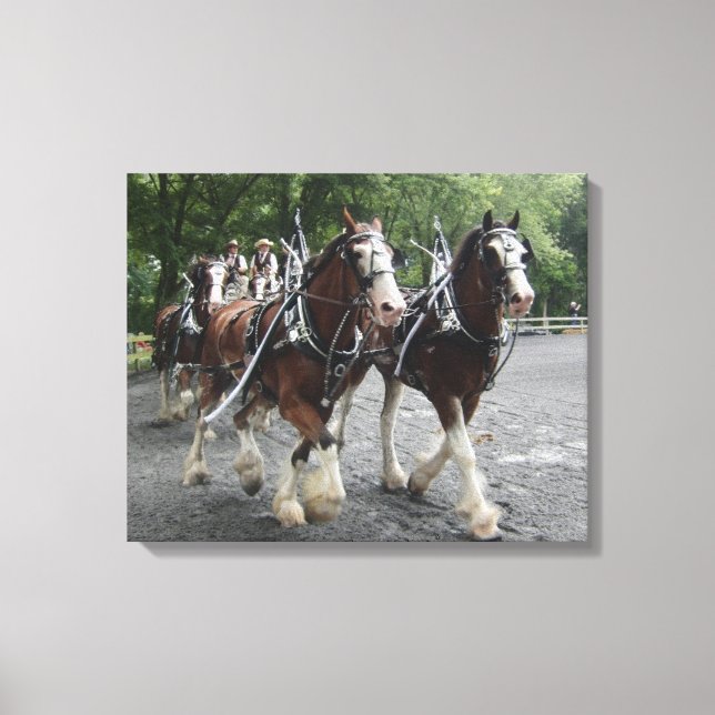 Toile Clydesdales Pulling Carriage (Recto)