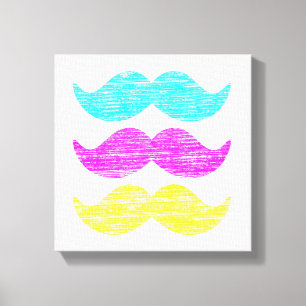 Toile CMY Mustaches (style presse-lettres)