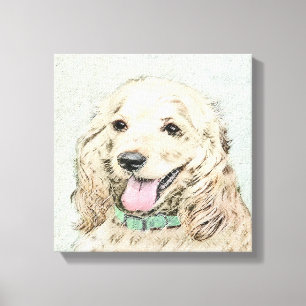 Toile Cocker Spaniel Buff Peinture - Art Chien original