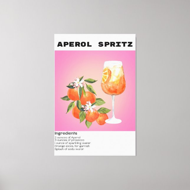 Toile Cocktail Aperol Spritz Recette Orange Flower Marke (Recto)
