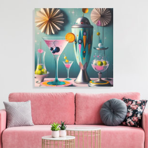 Toile Cocktail atomique futuriste du milieu du siècle