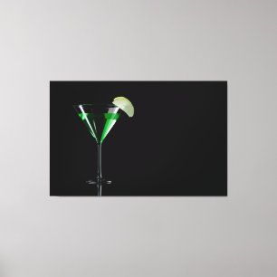 Toile Cocktail d'appletini vert avec pomme