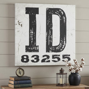 Toile Code Postal de l'État Rustique de Ferme Idaho