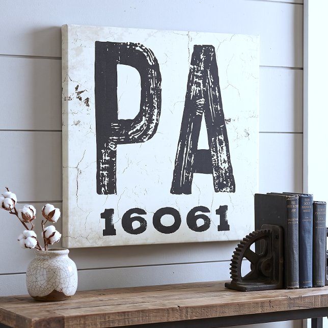 Toile Code Postal de l'État Rustique de Ferme Pennsylvan (Créateur téléchargé)
