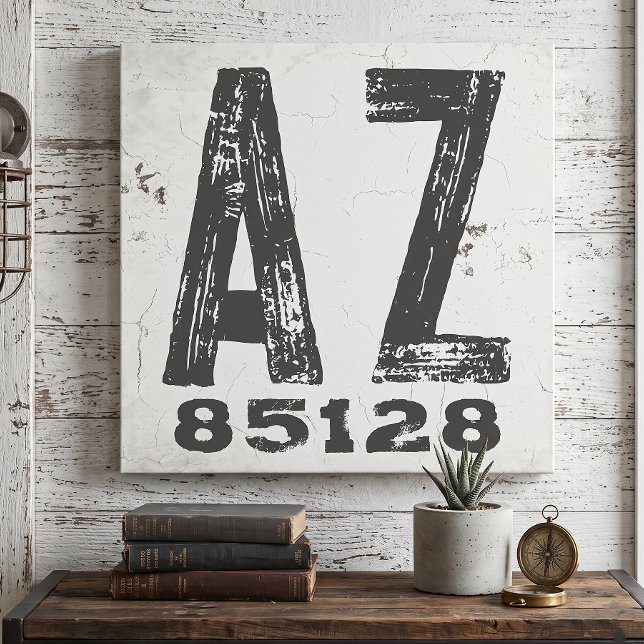 Toile Code Postal Rustique de Ferme d'Arizona (Créateur téléchargé)