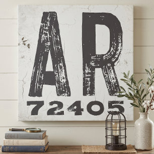 Toile Code Postal Rustique de Ferme de l'Arkansas