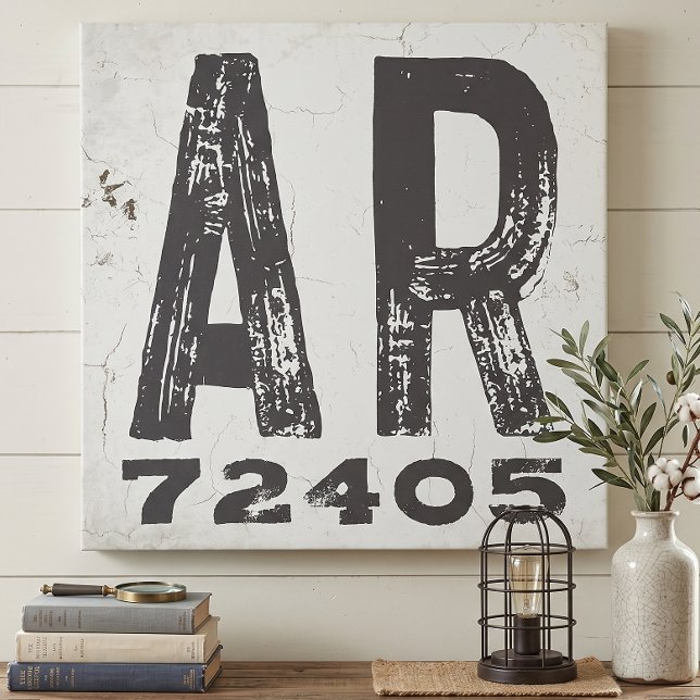 Toile Code Postal Rustique de Ferme de l'Arkansas (Créateur téléchargé)