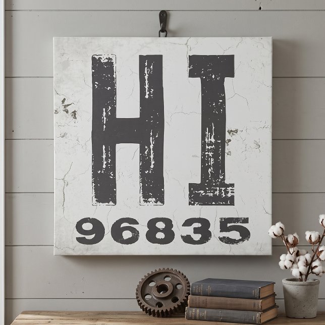 Toile Code Postal Rustique de Ferme d'État Hawaï (Créateur téléchargé)