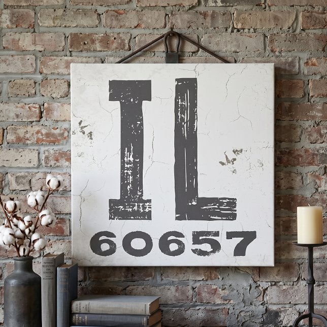 Toile Code Postal Rustique de Ferme Illinois (Créateur téléchargé)