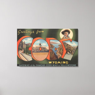 Toile Cody, lettre ScenesCody, WY de WyomingLarge