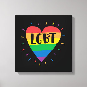 Toile Coeur arc-en-ciel LGBT