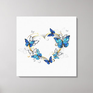 Toile Coeur bijoux avec papillons Morpho