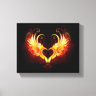 Toile Coeur de feu ange avec ailes
