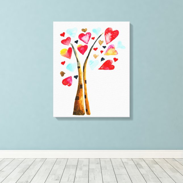 Toile Coeur des valemtines lunaires (Insitu (Plancher de Bois))