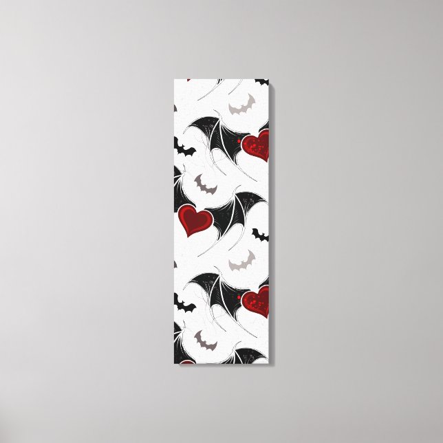 Toile Coeur d'Halloween avec ailes de chauve-souris noir (Recto)