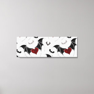 Toile Cœur d'Halloween avec des ailes de chauve-souris n