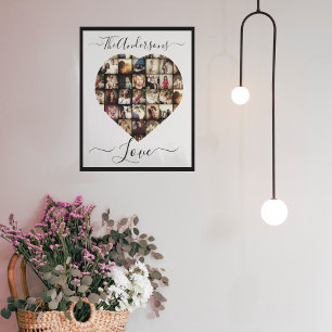 Toile Coeur personnalisé en forme de photo modèle de col