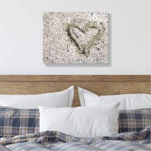 Toile Coeur romantique dans le sable Photo