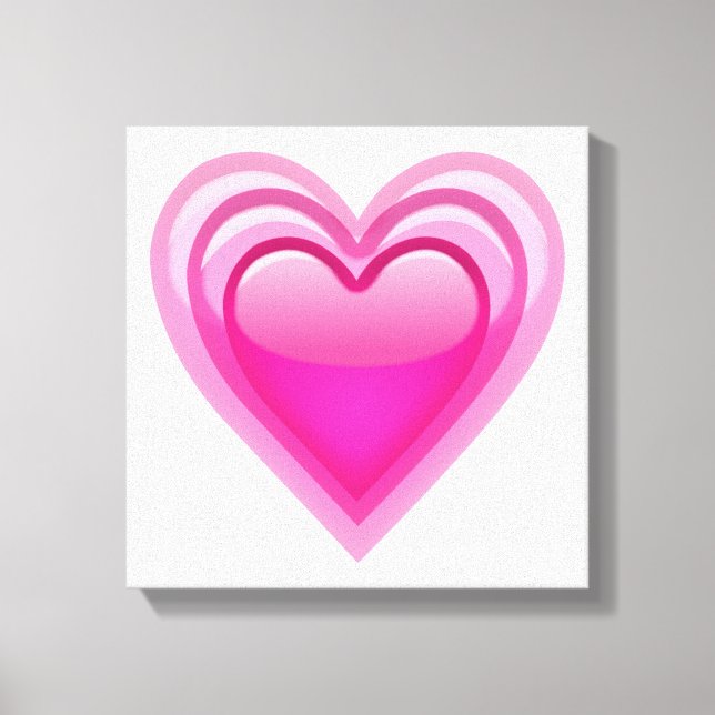 Toile Coeur rose croissant - Emoji (Recto)