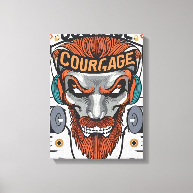 Toile Coeurs braves : Citations de courage inspirationne (Recto)
