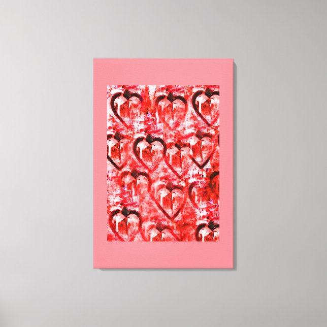 Toile Coeurs rouges (Recto)