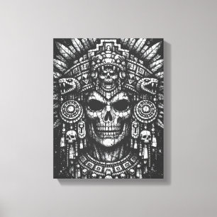 Toile Coiffe de crâne aztèque par BurnsInHell