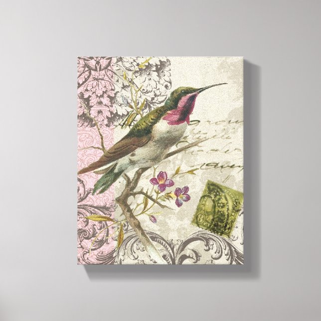 Toile Colibri vintage...toile étirée (Recto)