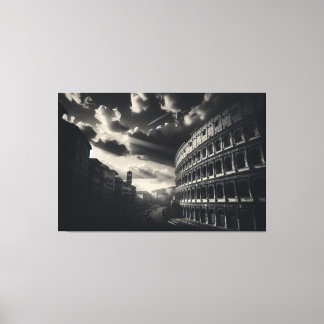 Toile Colisée en noir blanc - Élégance romaine intempore